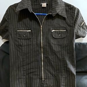 Vintage Le chateau zip up shirt